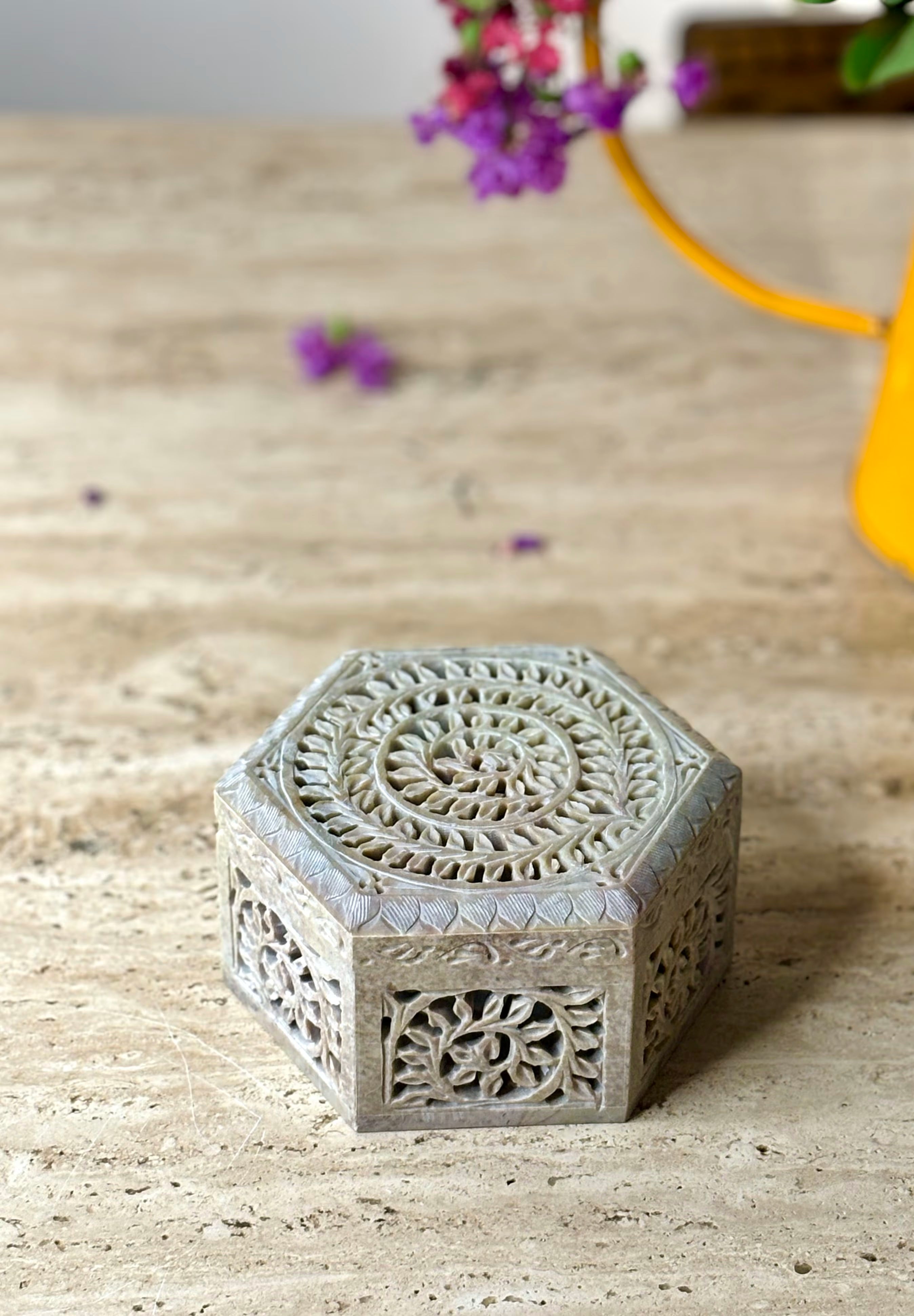Soapstone Small Jewellery Box