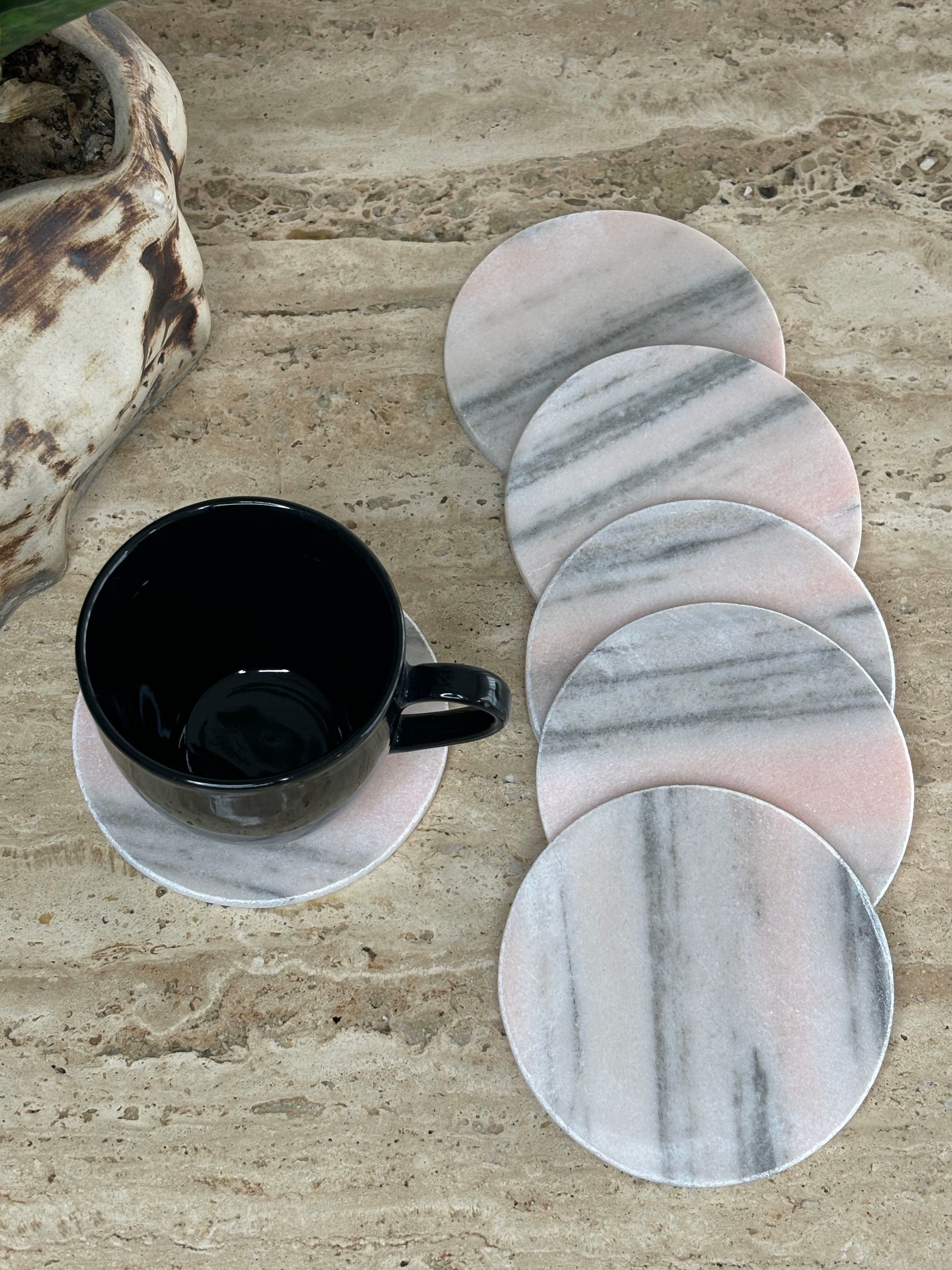 Sobhan Pink Marble Coasters